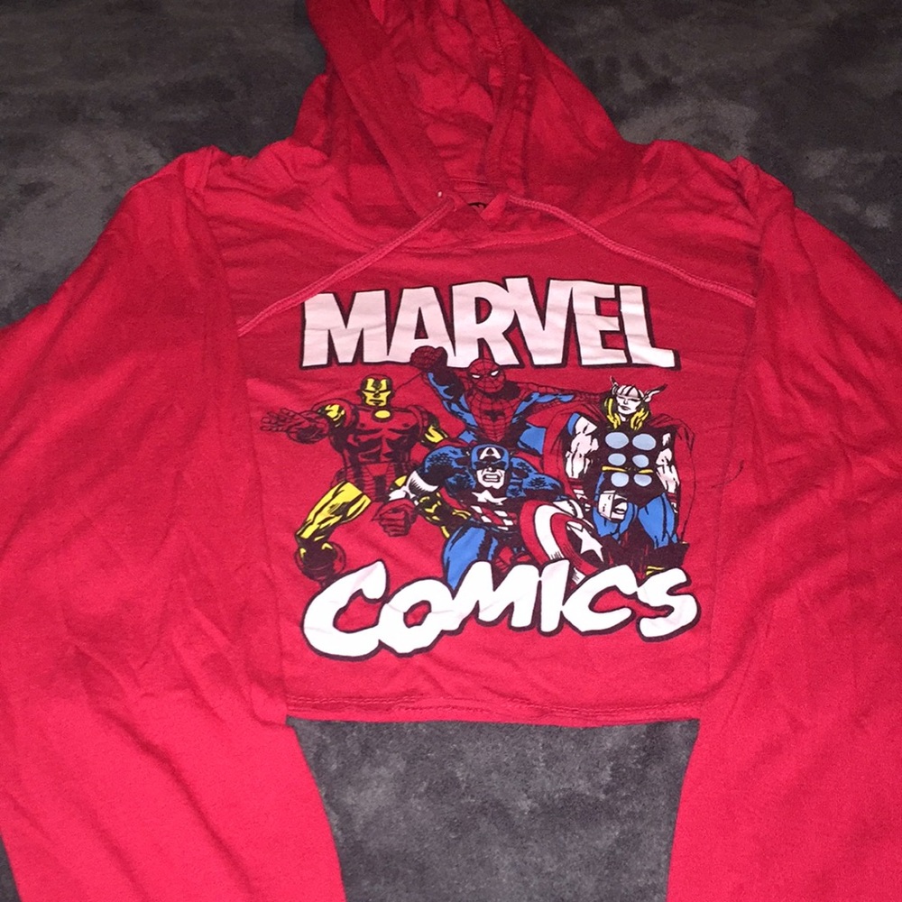 I am selling a red marvel comics crop top
